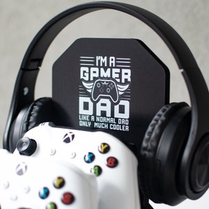 Birthday Gift for Gamer Dads, Personalized Headphone and Controller Stand, Controller Holder, Gamer Gifts for Men, Gaming Accessory image 7
