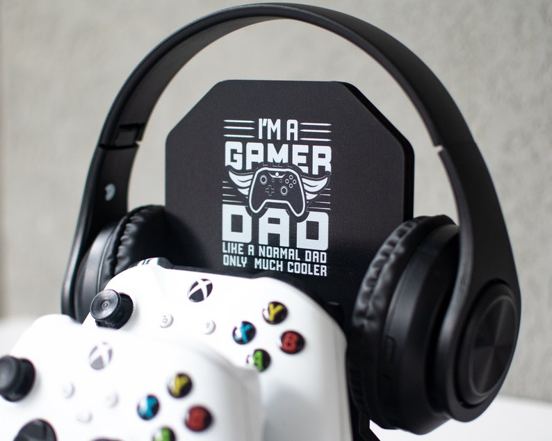 Birthday Gift for Gamer Dads, Personalized Headphone and Controller Stand, Controller Holder, Gamer Gifts for Men, Gaming Accessory image 7
