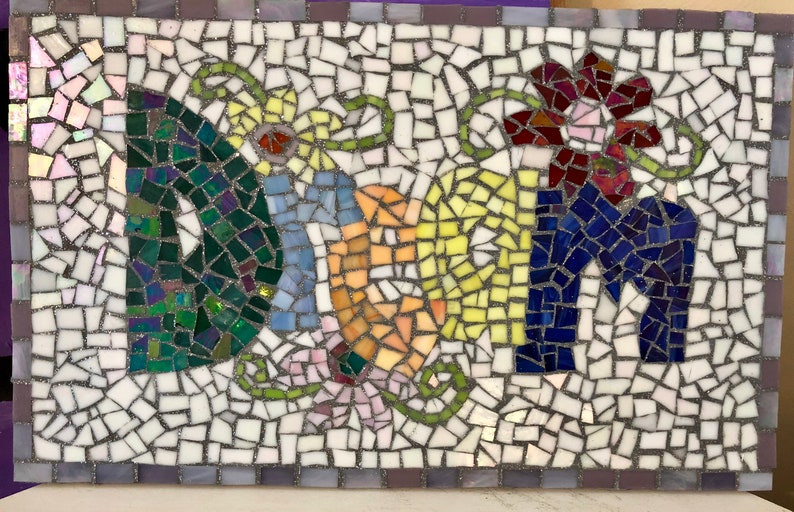 Mosaic Word Sign Mosaic Name Dream Glass Art Mosaics