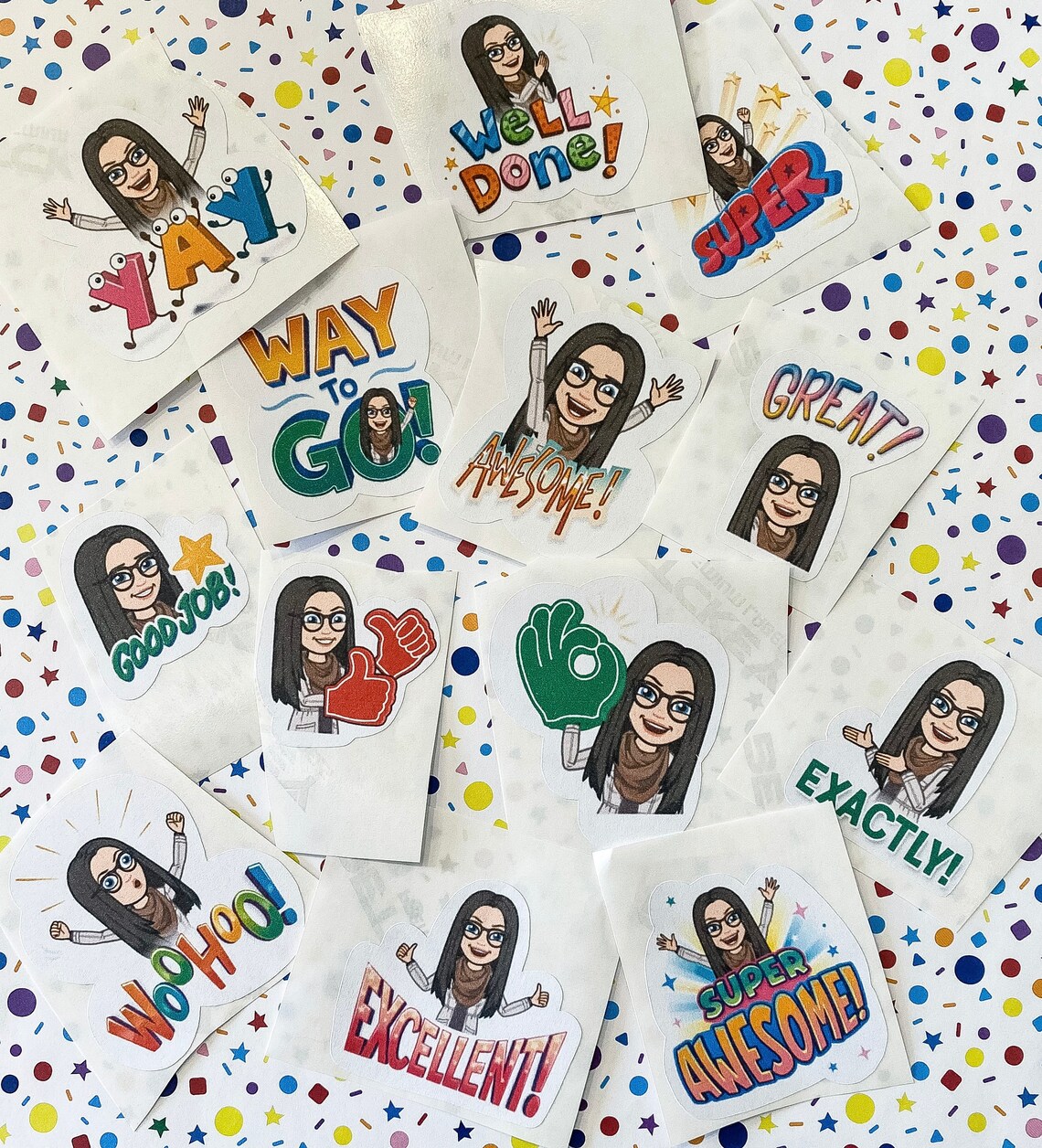 Personalized Bitmoji Stickers Custom Teacher Stickers Etsy
