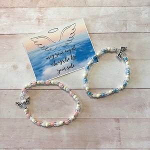 Angel Bracelet | Stretch Bracelet | Bead Bracelet  | Grief Gift | May Your Angel Always Be By Your Side | Remembrance Gift |Guardian Angel