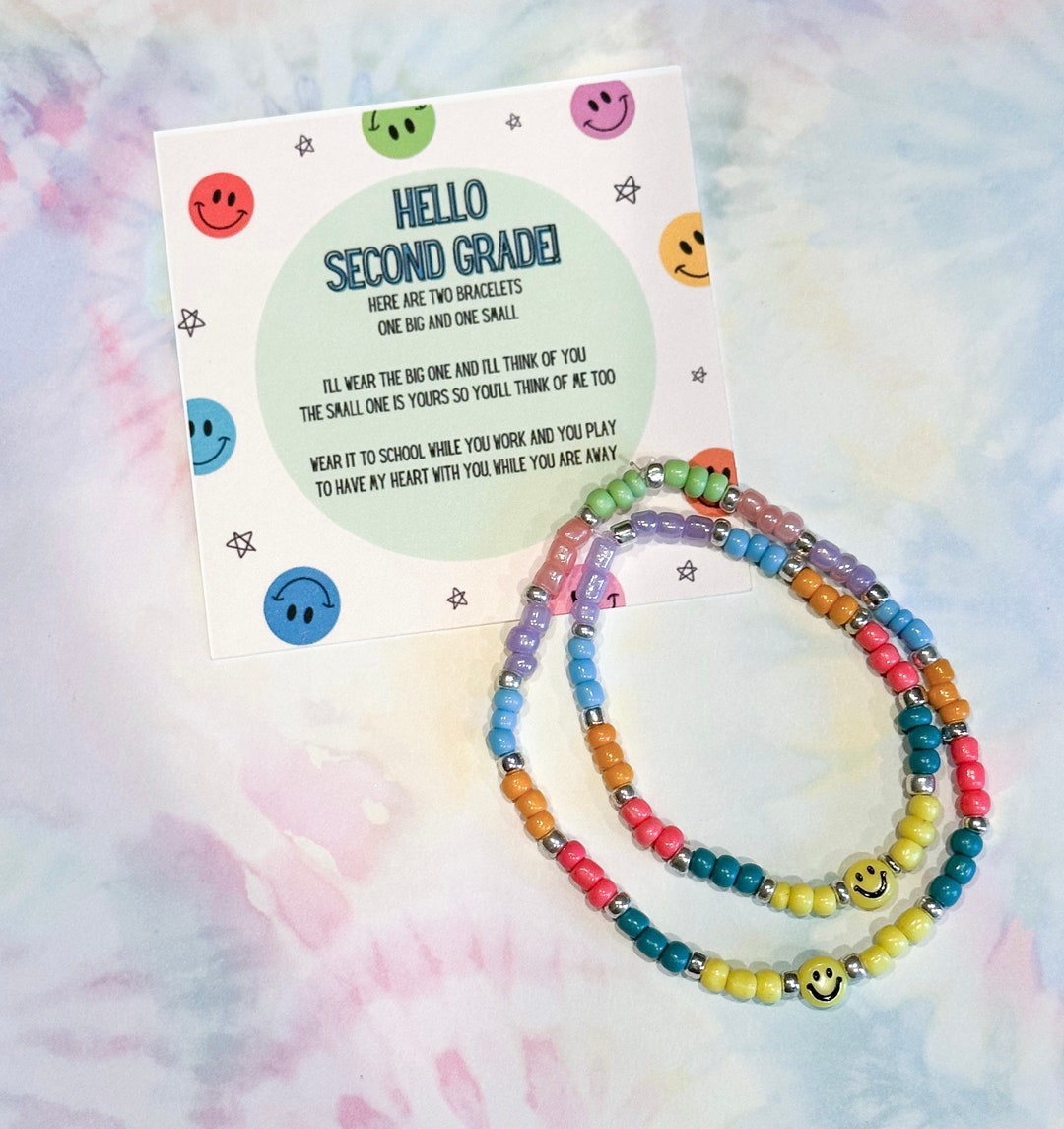 Back to School Bead Bracelet Kindergarten Bracelet Set Mommy and Me