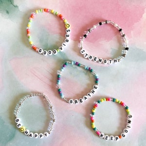 Motivational Bracelet | Bead Bracelet | Motivation | Inspiration | Inspirational | Good Vibes | Bracelets | Gift for Her | Mom Gift | Teen