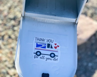 Thank You USPS Water Resistant Sticker | Mailman Thank You Sticker | Mailbox Sticker | Mailman Appreciation | Postal Sticker | USPS Decal