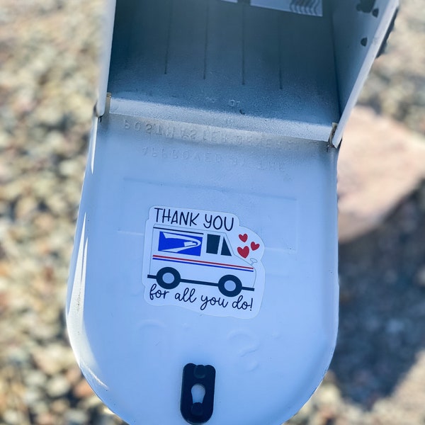 Thank You USPS Water Resistant Sticker | Mailman Thank You Sticker | Mailbox Sticker | Mailman Appreciation | Postal Sticker | USPS Decal