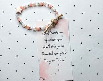 Star Bracelet | Friendship Bracelet | Friend Gift | Friendship Card | Bead Bracelet | Good Friends Are Like Stars | Bestie | Best Friend