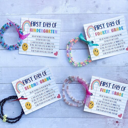 Back to School Bead Bracelet Kindergarten Bracelet Set Etsy