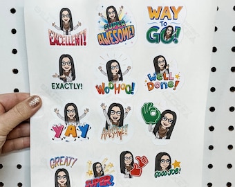 Personalized Bitmoji Stickers | Custom Teacher Stickers | Teachers Grading Assignments