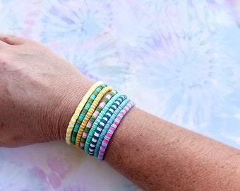 Bracelet Stack | Surfer Bracelet | Beachy Bracelet | Beach Vibes | Stackable | Stretch Bracelets | Beaded Bracelets | Pura Vida Bracelet