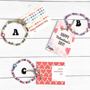 Valentine Bracelet | Friendship Bracelet | Happy Valentines Day | Valentine Card | Bead Bracelet | Love | Heart | Kid Valentines | Kid Gift
