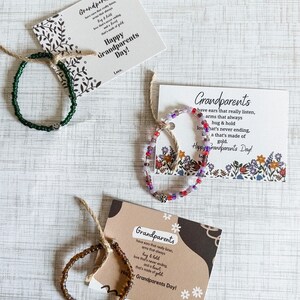Grandparent’s Day Gift | Bead Bracelet | Grandparent Gift | Grandma | Grandpa | Heart Bracelet | Bracelet Gift | Papa | Custom Bracelet