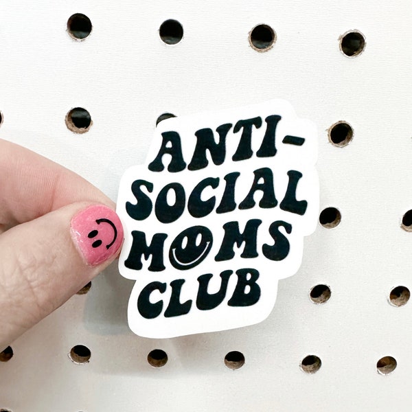 Antisocial Mom Sticker | Moms Club | Mama | Water Resistant Sticker | Hydro Flask | Yeti | Introvert | Gift | Sticker | Retro | Fun |