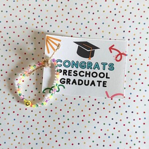 Preschool Bracelet | Preschool Graduation | Graduate Bracelet | Smiley Bracelet | Bead Bracelet | Smile | Grad | School Graduation