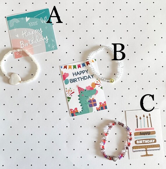 Birthday Bracelet Friendship Bracelet Smiley Bracelet Birthday Card  Bead Bracelet Happy Birthday Kid Birthday Best Friend
