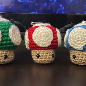 Super Mario Mushroom keychains/Book bag charms