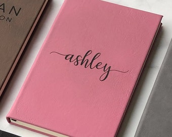 Personal Leather Journal Notebooks | 12 Design, 9 Color - Pink | Journal for Women, Men - Custom Notebook to Write in - Diary for Girls, Women 