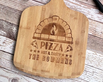 Personalized Pizza Peel, Engraved Pizza Paddle, Custom Pizza Board, Pizza Paddle For Wedding Gift, Pizza Server Board, Bamboo Pizza Board