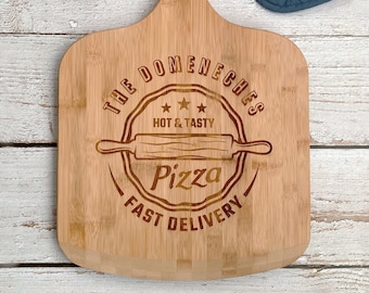 Personalized Pizza Peel, Engraved Pizza Paddle, Custom Pizza Board, Pizza Paddle For Wedding Gift, Pizza Server Board, Bamboo Pizza Board