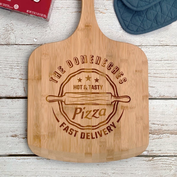Personalized Pizza Peel, Engraved Pizza Paddle, Custom Pizza Board, Pizza Paddle For Wedding Gift, Pizza Server Board, Bamboo Pizza Board