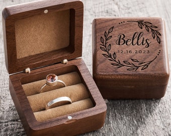 Custom Wedding Ring Box, Wood Ring Box, Engagement Ring Box, Ring Bearer Ring Box, Ring Box Holder, Proposal Ring Box, Wedding Ring Box