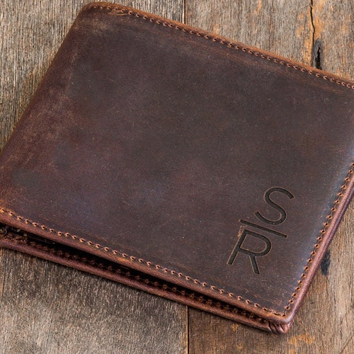 Engraved Dad Gift Men's Wallet Custom Monogrammed Wallet - Etsy