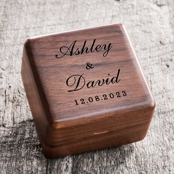 Custom Wedding Ring Box, Wood Ring Box, Engagement Ring Box, Ring Bearer Ring Box, Ring Box Holder, Proposal Ring Box, Wedding Ring Box