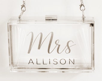 Acrylic Bridal Clutch, Personalized Clutch, Personalized Purse, Bridesmaid Clutch, Acrylic Bag, Bridal Clutch Purse, Acrylic Box Clutch Bag