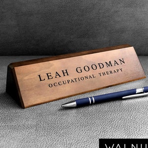 Desk Name Plate, Custom Name Sign, Personalized Wood Desk Name, Customized Walnut Desk Name, Executive Personalized Desk Name Plate