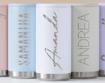 Custom Engraved Personalized Can Cooler, Insulated Beverage Holder, White Beverage Cup Cooler, Bear Claw & Cooler, Seltzer Can Cooler