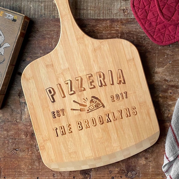 Personalized Pizza Peel, Engraved Pizza Paddle, Custom Pizza Board, Pizza Paddle For Wedding Gift, Pizza Server Board, Bamboo Pizza Board