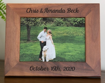 Walnut Personalized Frame, Custom Engraved Wood Picture Frame, Gift For Family, Wedding Frame, Newlywed Gift, 4x6, Custom Wood Picture Frame