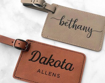 Custom Luggage Tag, Engraved Luggage Tag, Leather Tag, Monogram Suitcase Tag, Diaper Bag Tag, Backpack Tag, ID Bag Tag, Golf Bag Tag