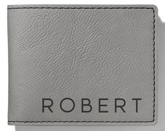 Engraved Dad Gift Men's Wallet, Custom Monogrammed Wallet, Bifold Slim Wallet, Men's Wallets, Groomsman Wallet, Men's Custom Wallet, Wedding