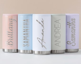 Bachelorette Party Essential: Personalized Bridesmaid Can Cooler, Engraved Skinny/Seltzer Cup Holder - Perfect for Bachelorette Bashes!