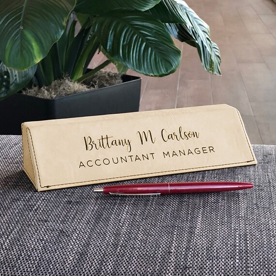 Desk Name Plate Custom Name Sign Personalized Wood Desk Etsy