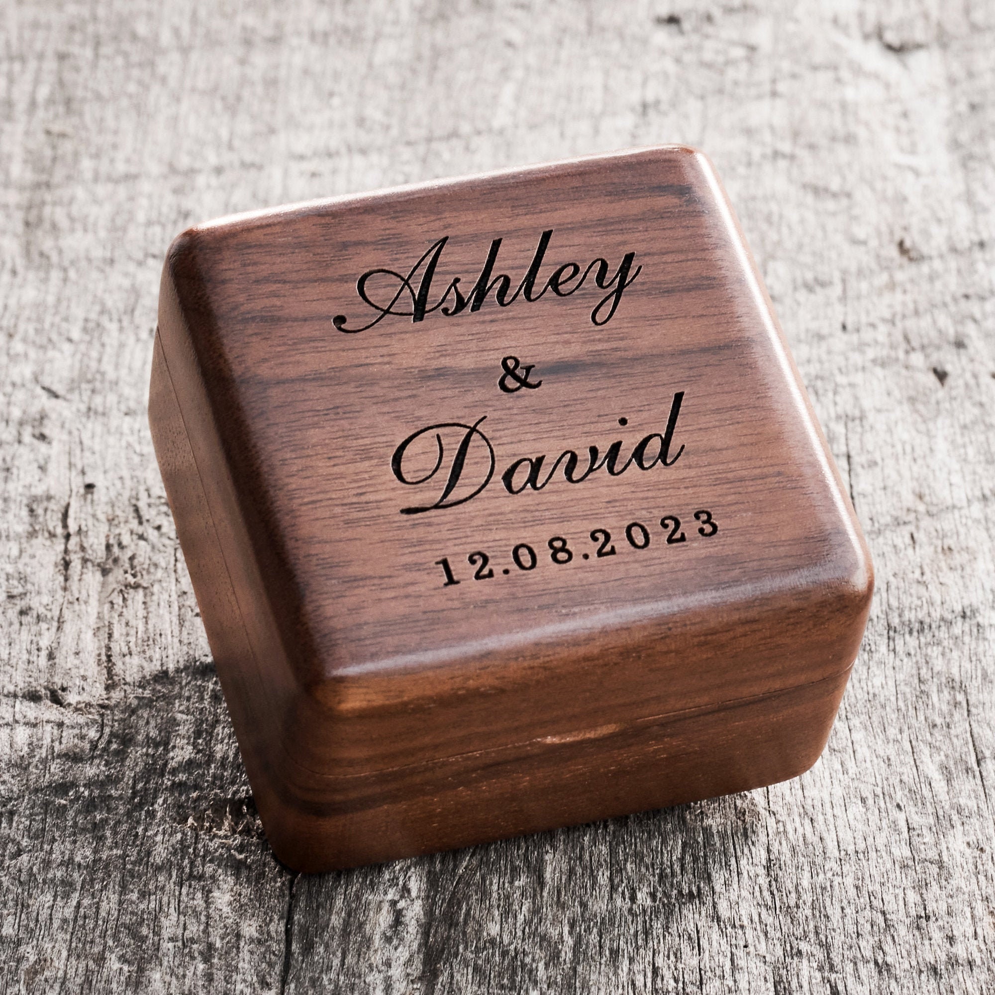 Custom Wedding Ring Box Wood Ring Box Engagement Ring Box Etsy