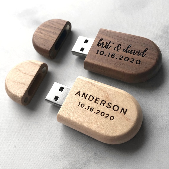 Personalised Birthday Gift  Bamboo memory stick in BOX laser engraved any text 