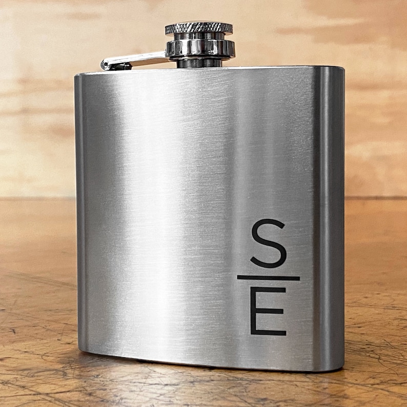 Groomsmen Flask Set, Wood Flask, Engraved Flask, Monogrammed Flask, Leather Hip Flask, Flask For Groomsmen, Wedding, Engraved Dad Gift image 4