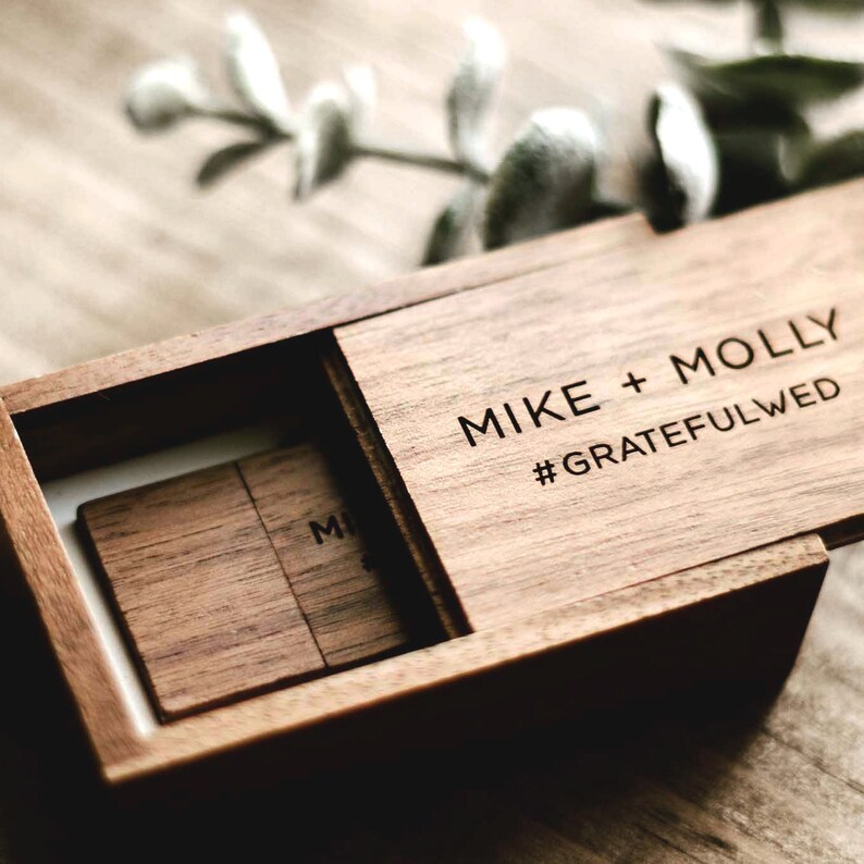 USB Flash Drive Custom USB Box Personalized Wooden USB Etsy