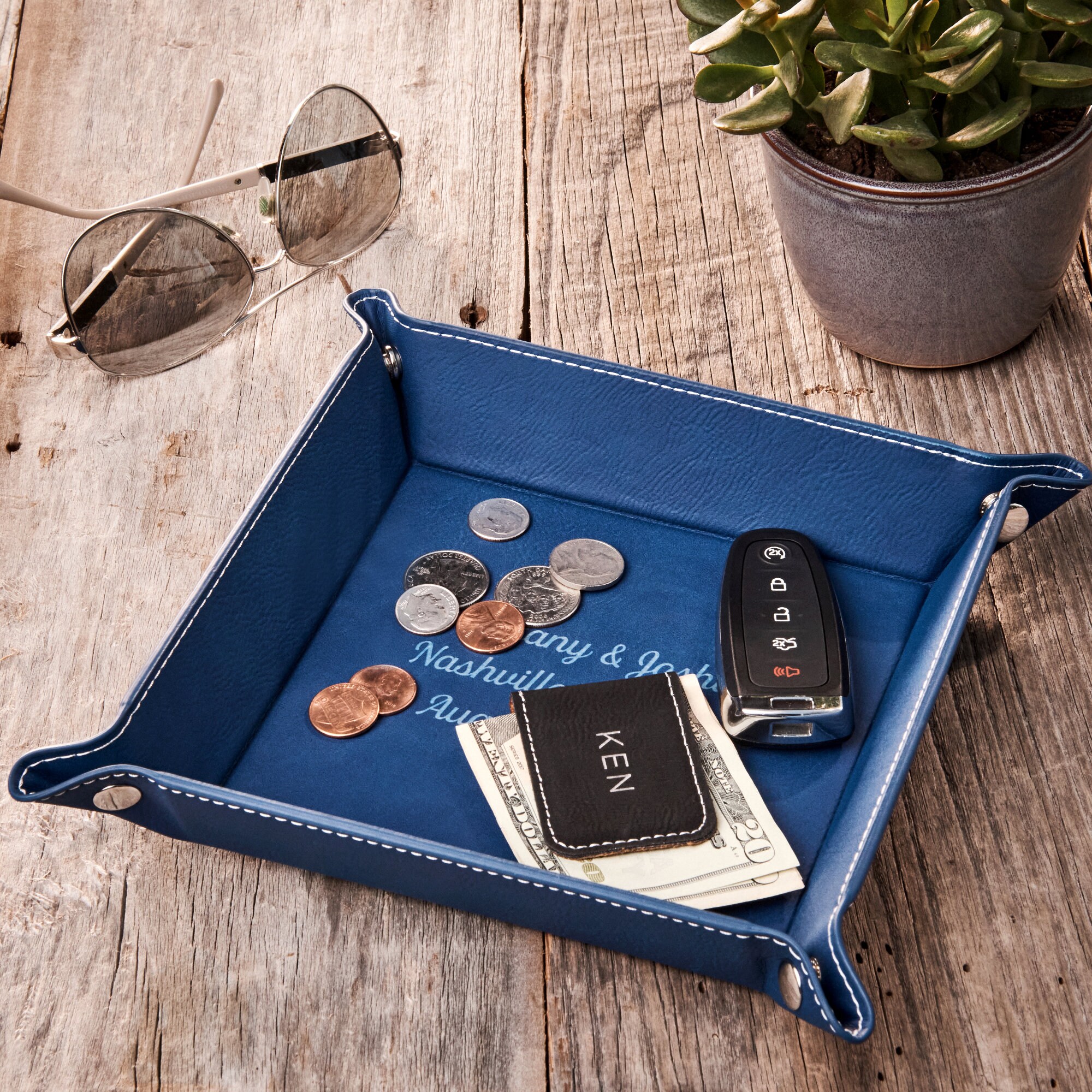  LUCKYCOIN Leather Valet Tray for Men and Women, Great