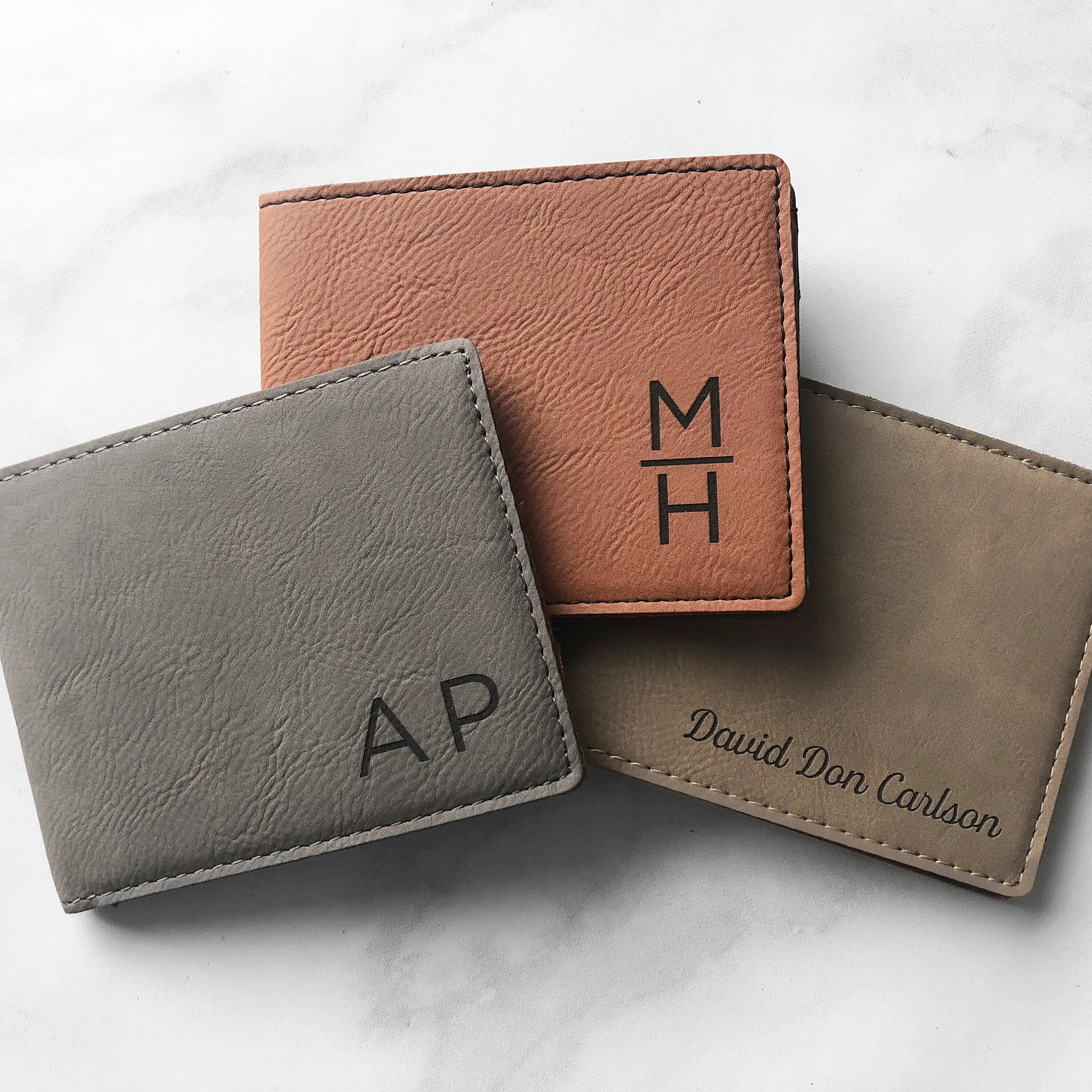 Monogrammed Leather Wallets