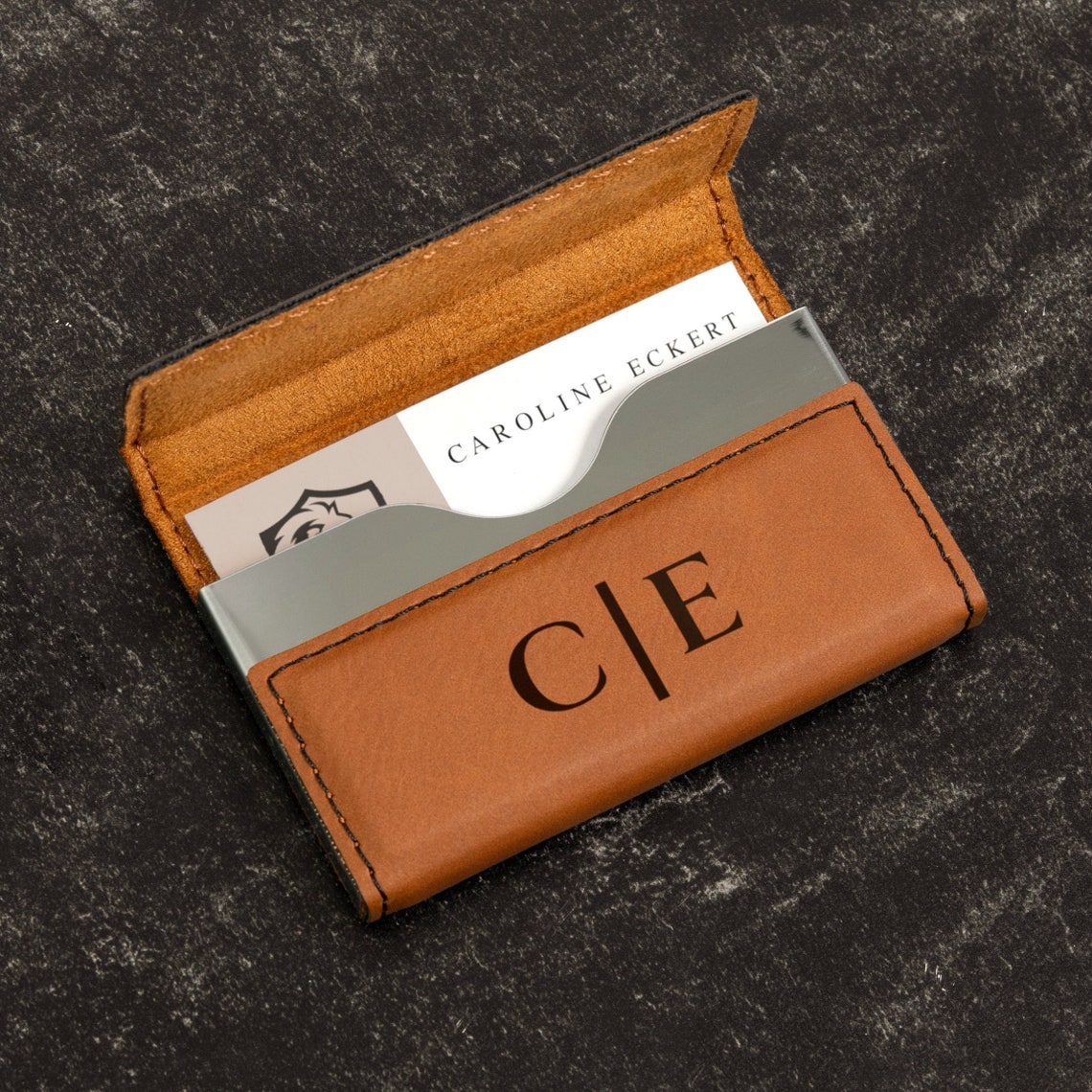 Custom Engraved Business Card Case Personalized Business Card Etsy