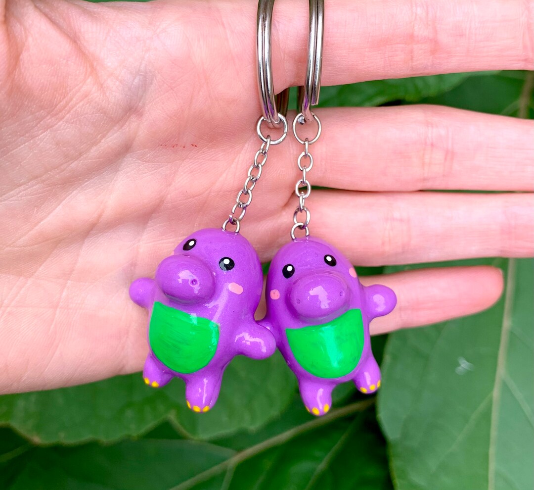 Nostalgic Barney Keychain Millennial Tv Show Accessories Etsy