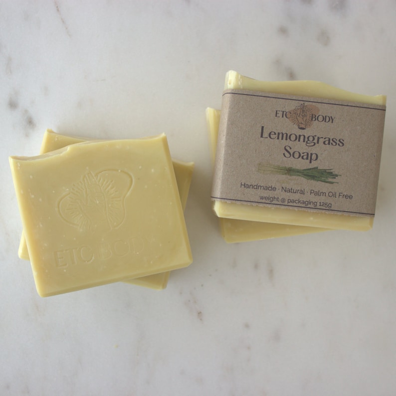 Lemongrass Soap Handmade & Natural Soap Australian Made Vegan Soap Essential Oil Zero Waste Soap image 1