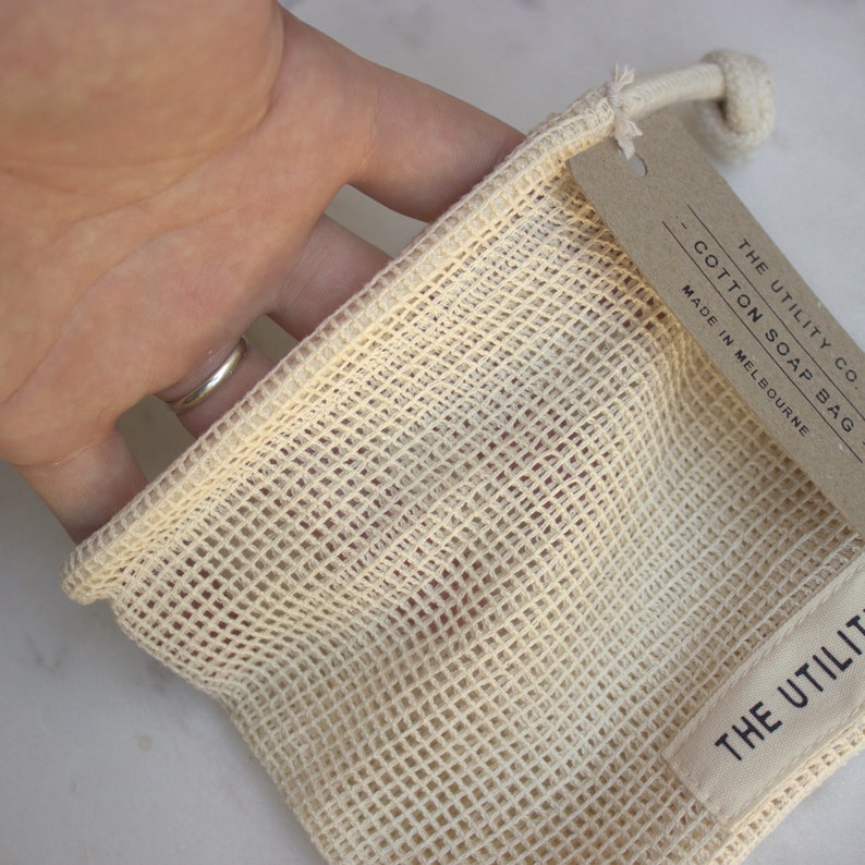 Cotton Soap Bag 100% Cotton Soap Saver Handmade in Melbourne image 2