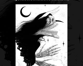 Zipperhead (5x7 Inch) (dark Art Print) - Etsy