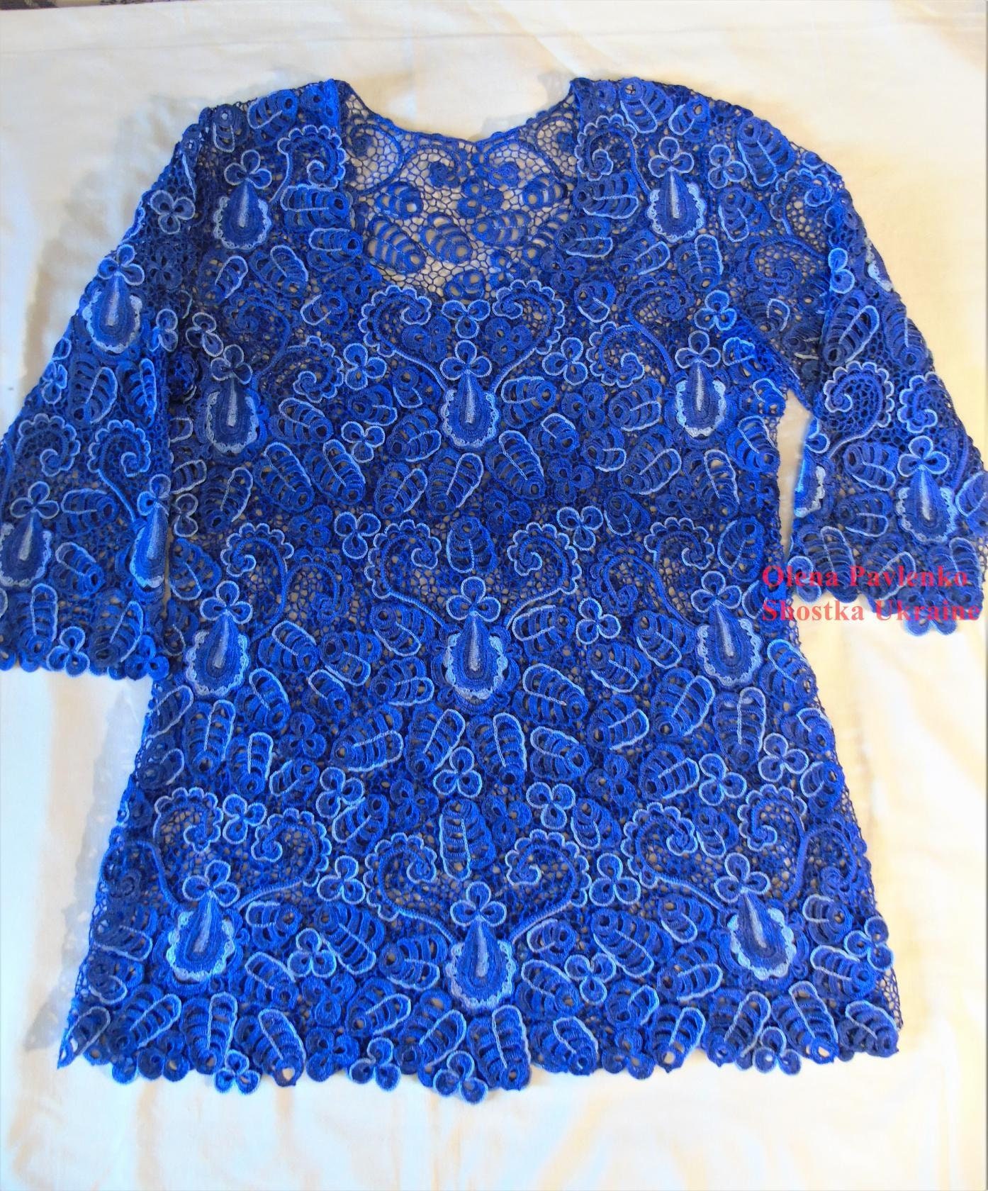 Knitting. Evening Blouse. Summer Tunic blouse. Irish Lace. - Etsy