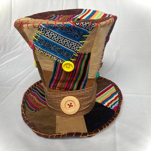 Mad Hatter hat, costume hat, Burning man, carnival top hat, men's top hat, hobo clown, Festival hats image 3