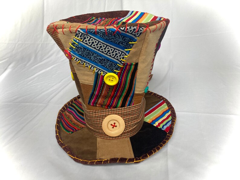 Mad Hatter hat, costume hat, Burning man, carnival top hat, men's top hat, hobo clown, Festival hats image 3