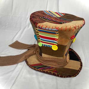 Mad Hatter hat, costume hat, Burning man, carnival top hat, men's top hat, hobo clown, Festival hats image 6